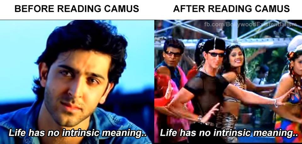 Before reading camus , after reading camus meme